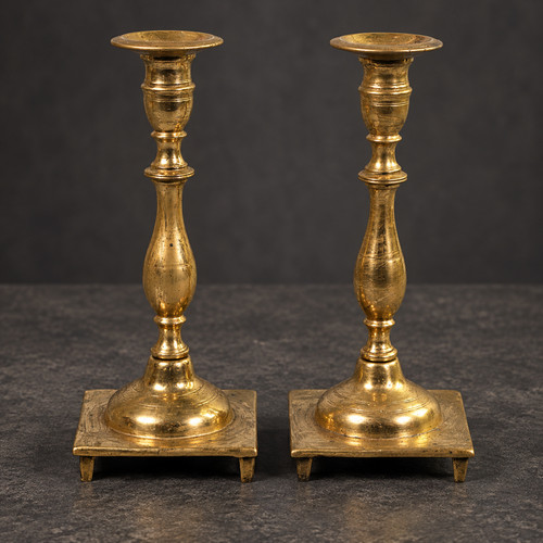 Paar bronzeleuchter wohl 18 - bronzeleuchter,