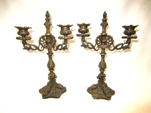 Bronze leuchter kandelaber - /,