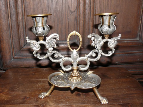Bronze messing kerzenleuchter - bronze/messing,